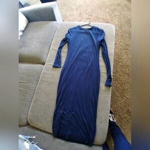 Fashion Nova Blue Bodycon Long Sleeve Dress